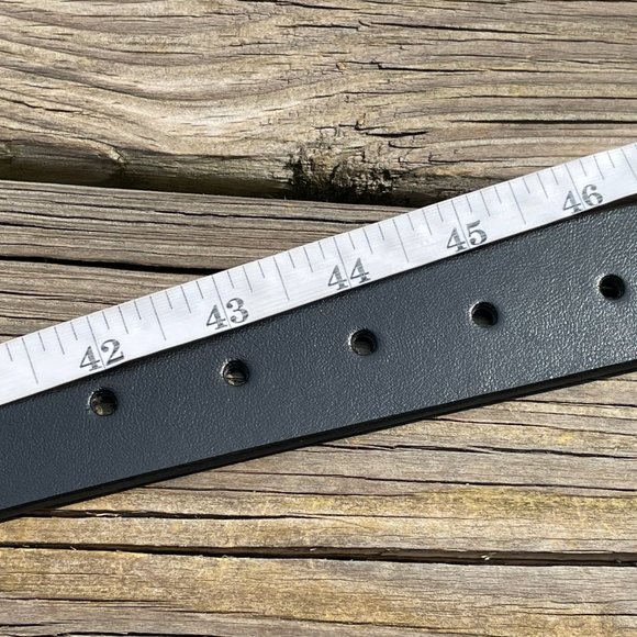 Men's Handmade Leather Belt Black Size 43/44 Handmade in Pakistan - Picture 5 of 14